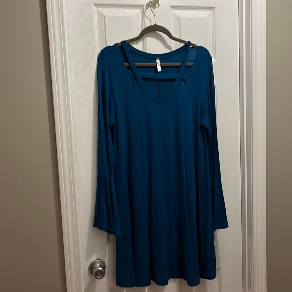 Teal dress/tunic long sleeve